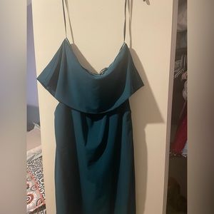 Strapless green dress